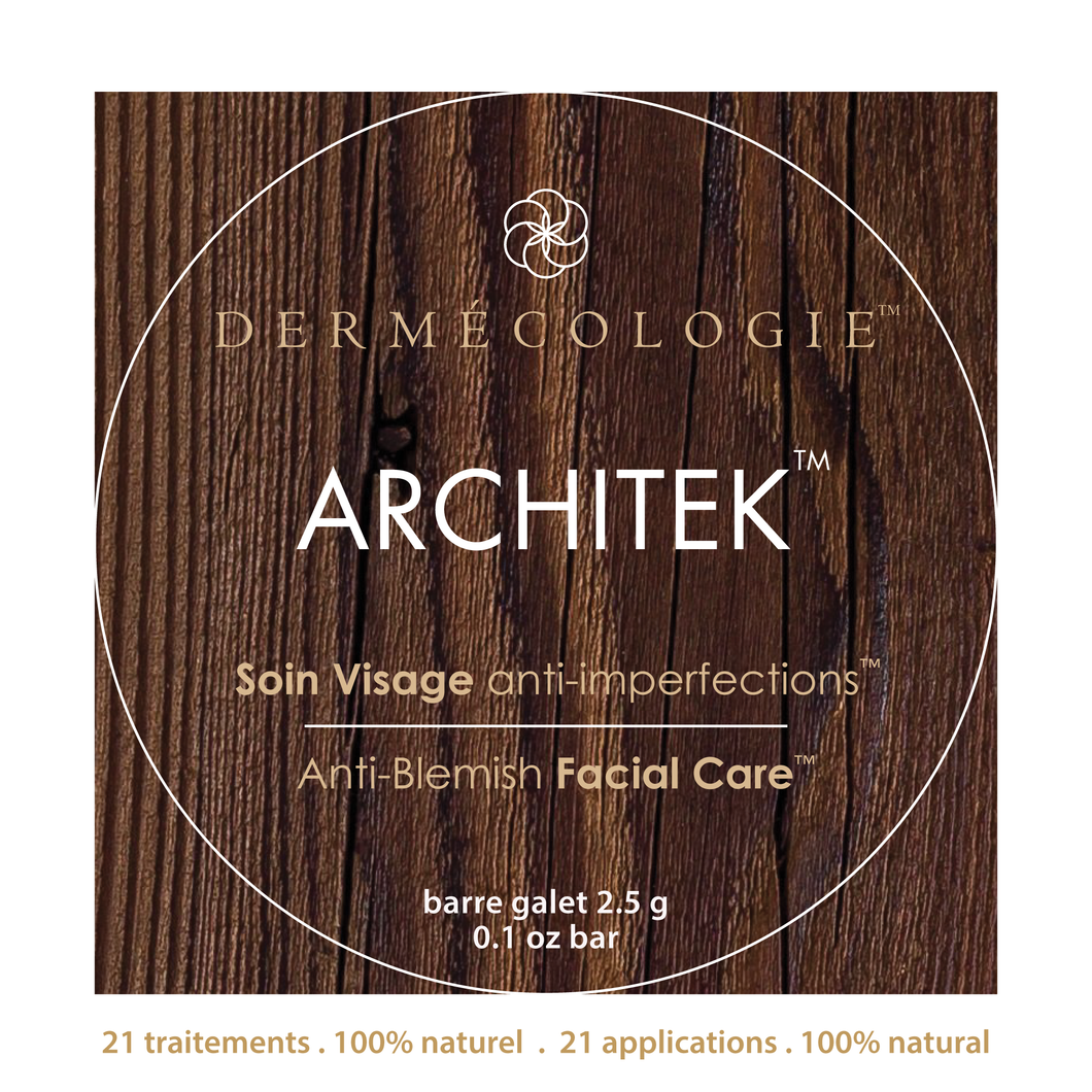 ARCHITEK Luxueux Soin Tout-en-un™ pour Visage & Rasage 2.5g en Éco-Pochette - Format Voyage / Detox - barre galet 2.5g 0.1oz