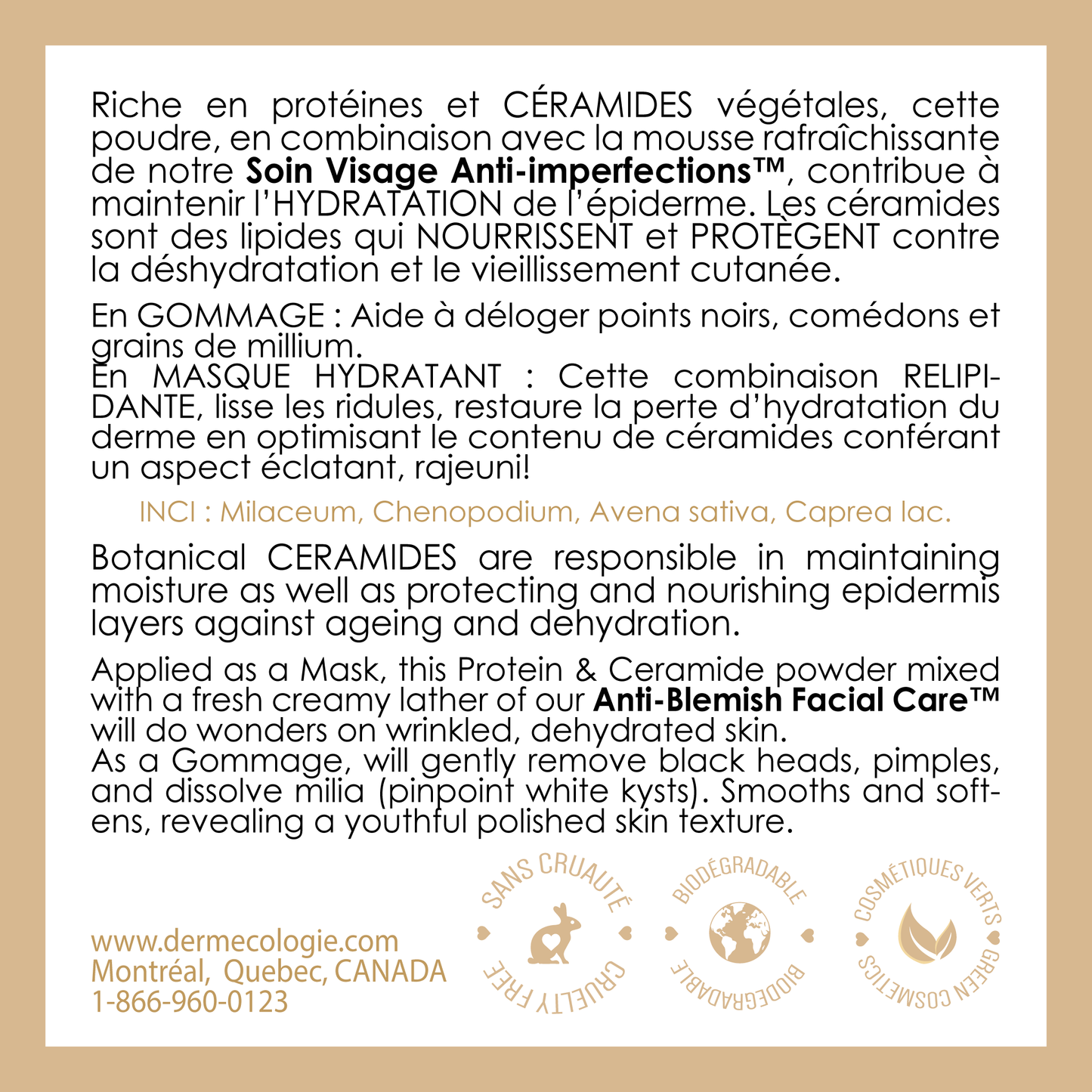 CERAMILLET™  Gommage et Masque Hydratant  1.4oz / 40g